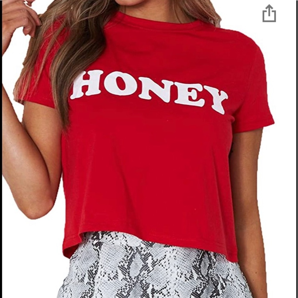 red crop top - HONEY